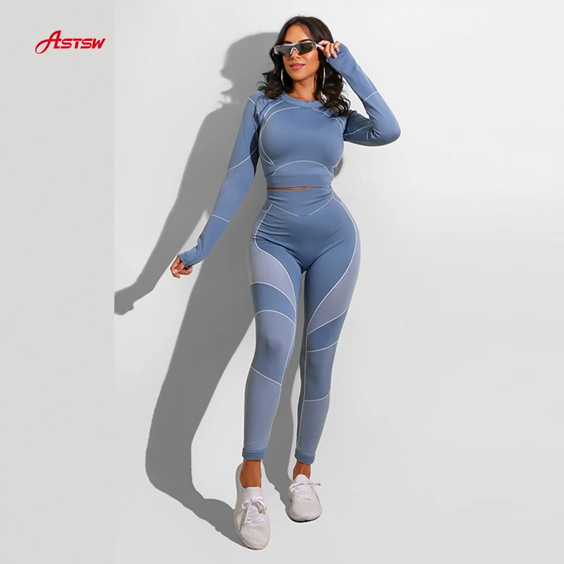 

Winterwear Warm Workout Clothing Long sleeves Yoga Gym Set Women, Picture shows