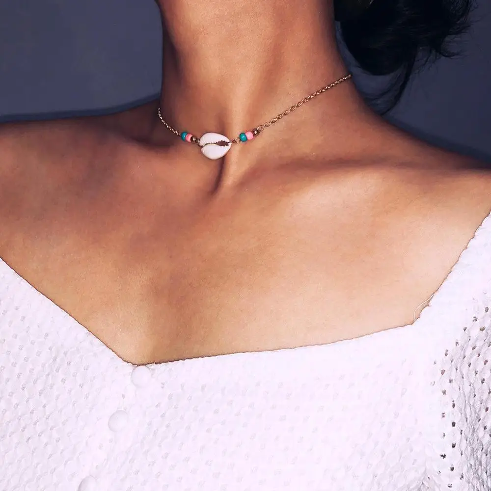 Violetaa Shell Pendant Necklace for Women Sea Beach Necklaces Shell Jewelry Shell Pendant Necklace 2019 