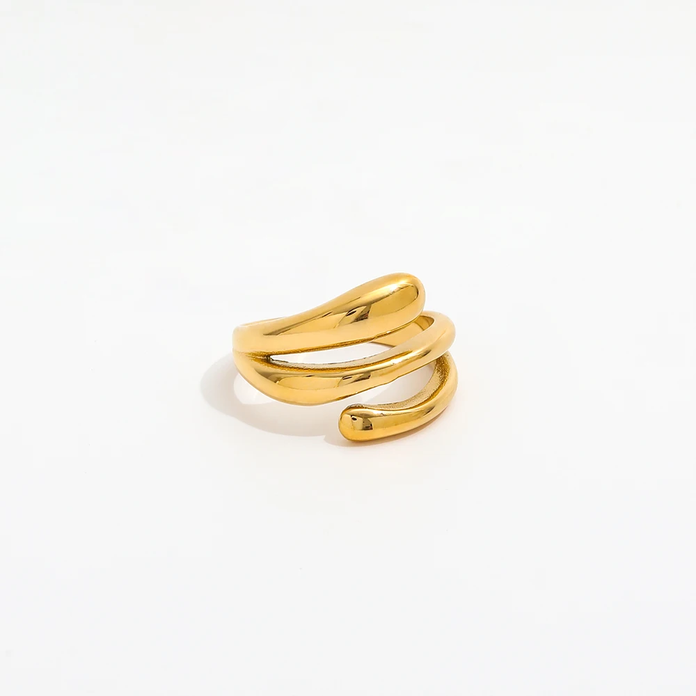 Joolim Jewelry 18K Gold Plated Statement Multi-layer Snake Stainless Steel  Rings for Women Tarnish Free & Waterproof