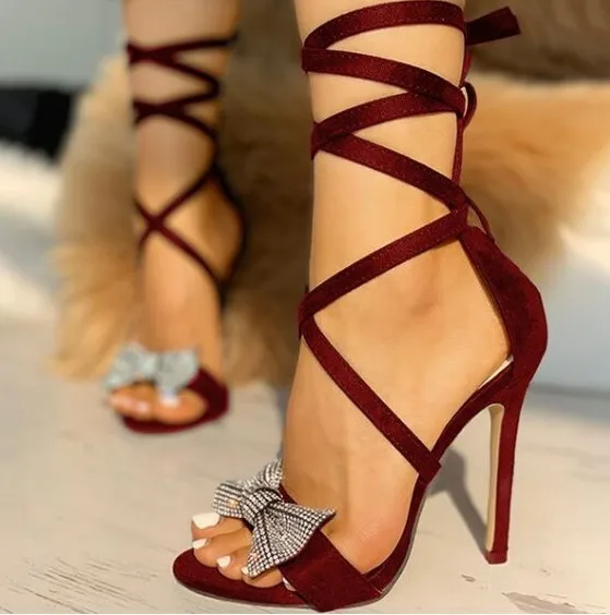 

2021 New style Women's high-heeled sandals large size shoes comfortable women's shoes party sexy casual shoes, Black, blue, pink,wine red