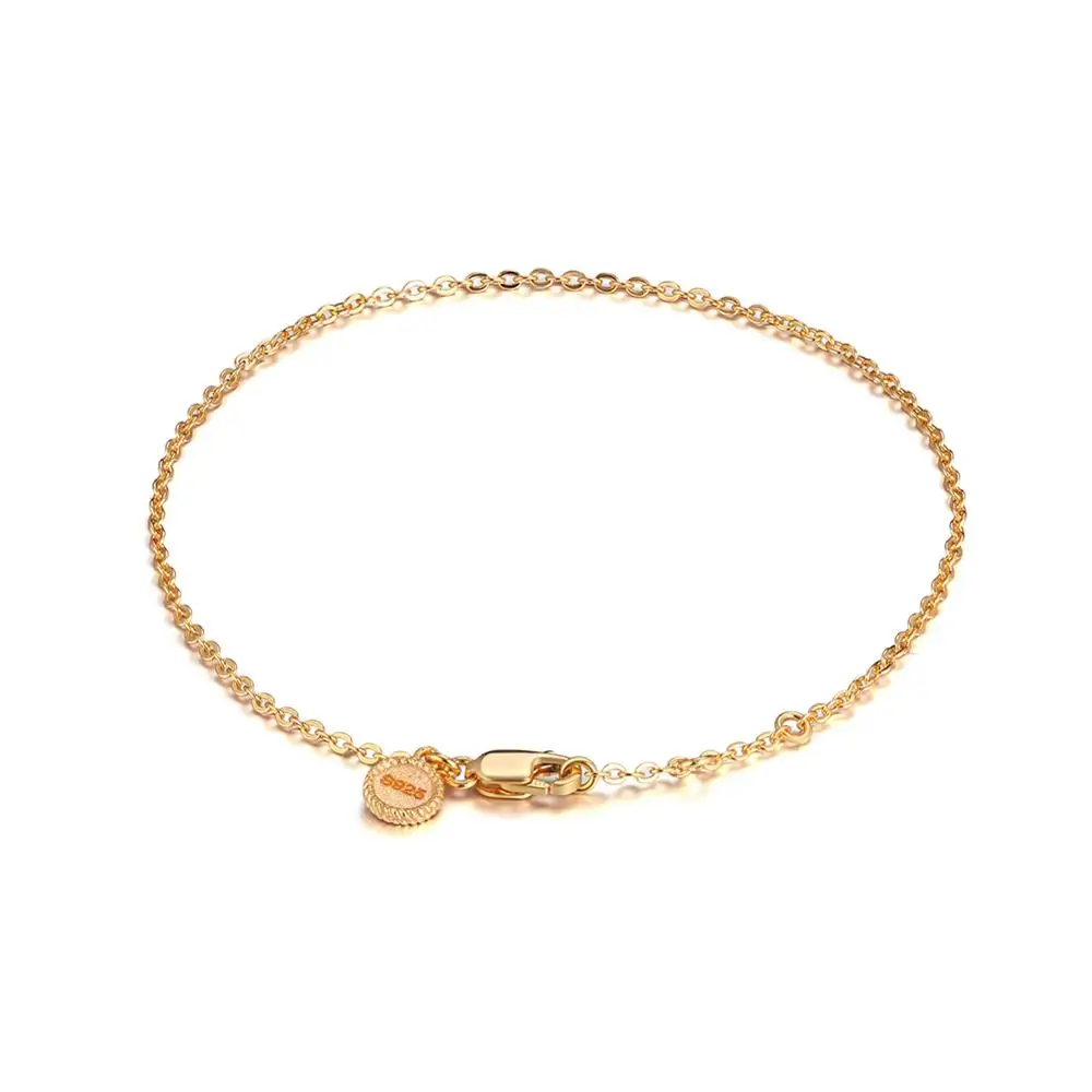 

RINNTIN SB28 Real 925 Sterling Silver 18K Gold Plated Women Luxury Bracelet For Wholesale