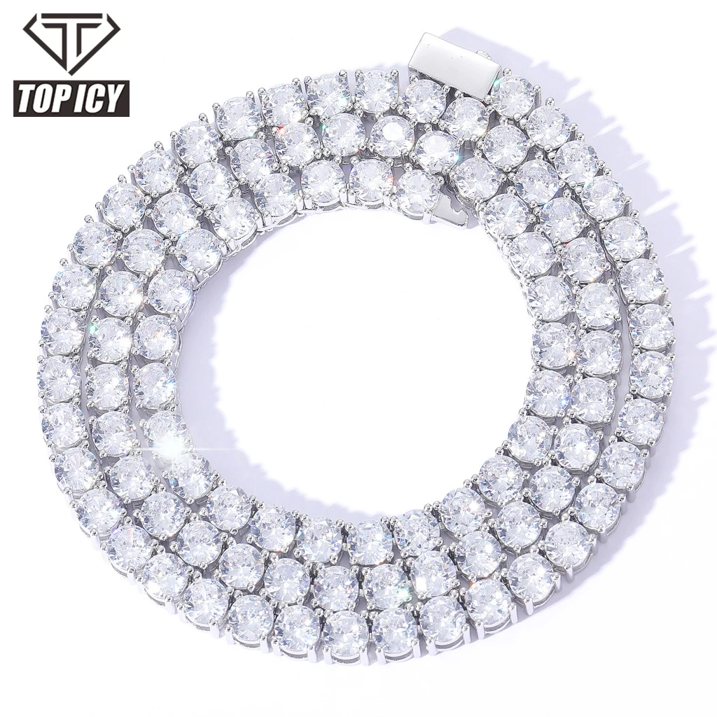 White Gold Iced Out Tennis Chain Trio: 3mm 4mm 5mm Gold Plated AAA CZ Hip Hop Jewelry