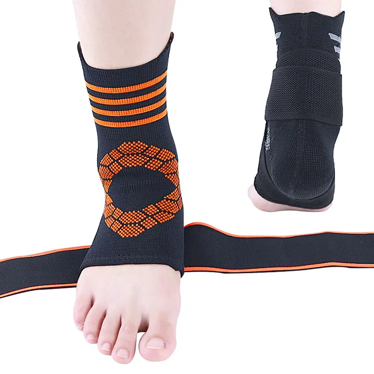 

High quality nylon ankle bandage strap ankle compression support with elastic strap, Gray, orange, green