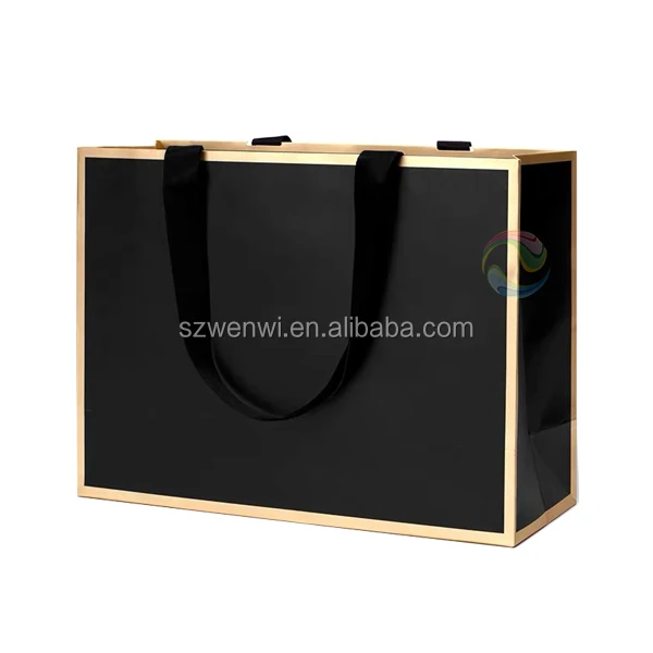 Shenzhen Custom Print Matt Black Color Paper Shopping Gift Bag With Rope Handle Buy Paper Shopping Bag Paper Gift Bag With Handle Custom Print Paper Shopping Bag Product On Alibaba Com