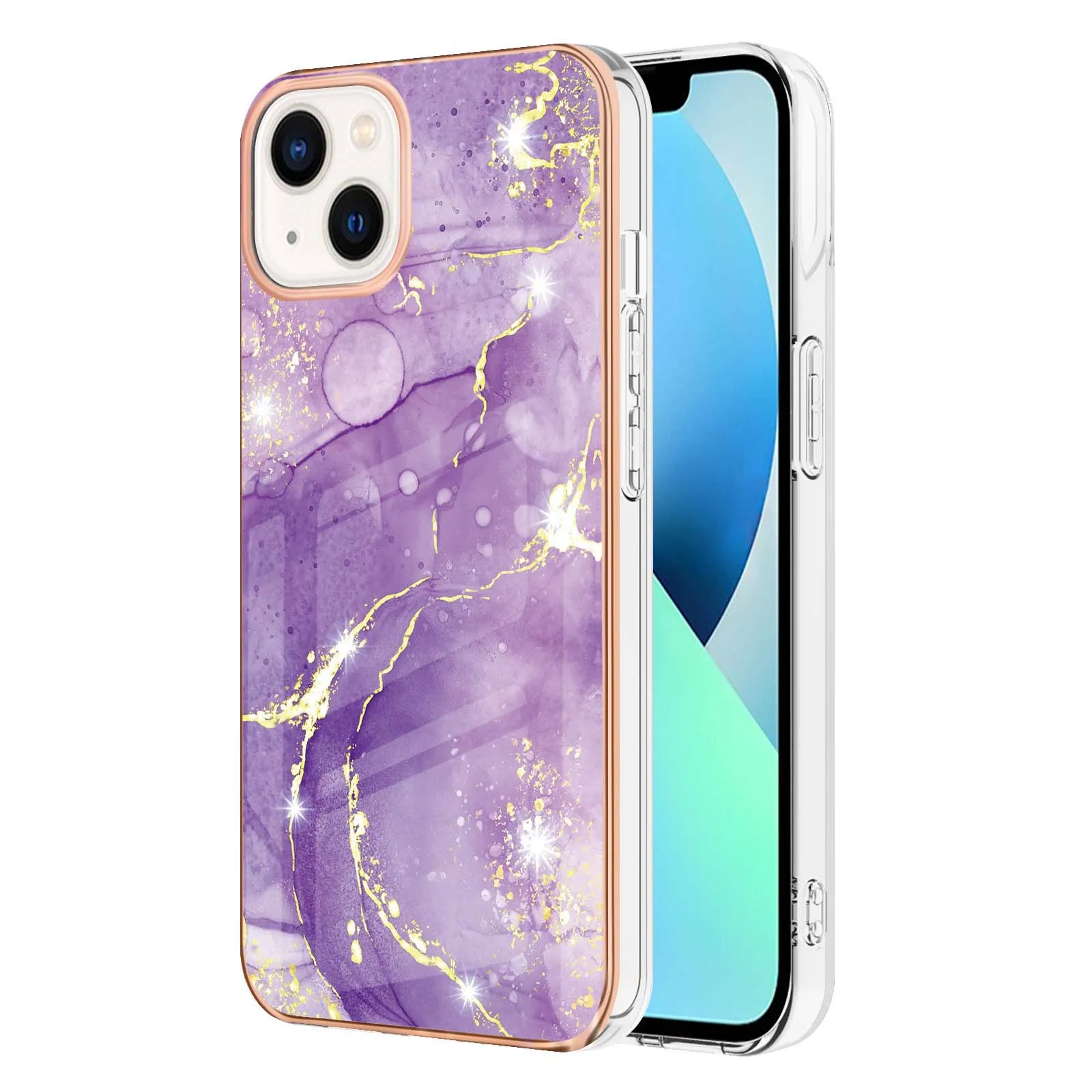 

2021 Luxury 2.0 thickness Phone cover For Iphone 11/12 Phone Case Soft Imd Electroplated Marble Case For Iphone 13/pro/max, Purple ,green,rose gold ,white