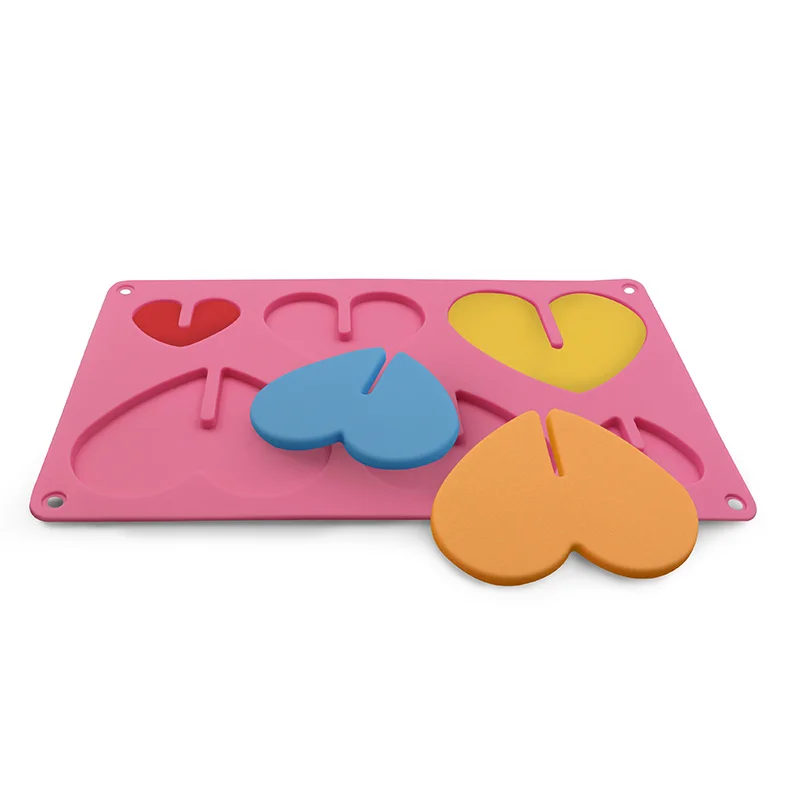 

Love Heart Shape Silicone Molds Non-stick Chocolate Candy Molds Silicone Baking Molds, Pink