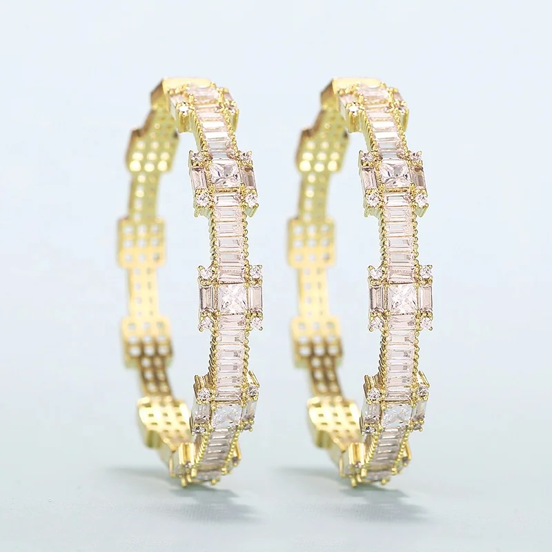 

Fashion Gold Plated Jewelry AAA Zircon Hoop Earrings Wholesale, Gold, silver