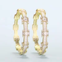 

Fashion Gold Plated Jewelry AAA Zircon Hoop Earrings Wholesale