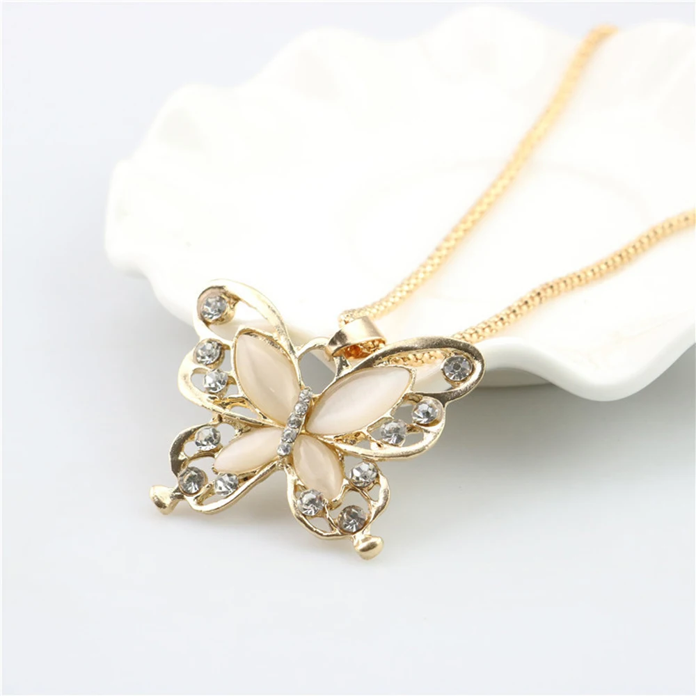 

HPXmas Charm Jewelry Women Butterfly Necklaces Elegant Wedding Diamond Necklace For Girlfriend Gift