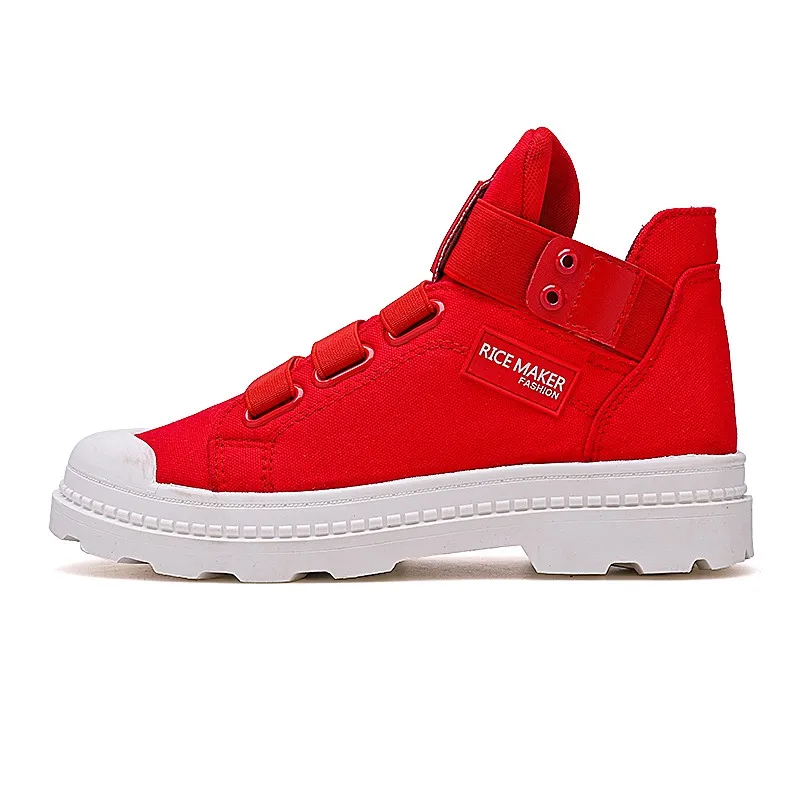 

Wholesale slip on wear-resistant casual canvas outdoor men shoes, Khaki/red/black