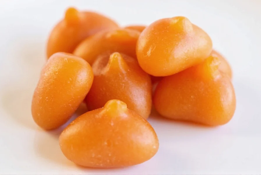Close-up photo of cinnamon fireball candies showing their distinctive red color and spherical shape on white background