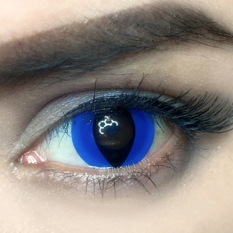 

Freshlady 14.5mm blue crazy halloween cosplay red cat eye contact lens