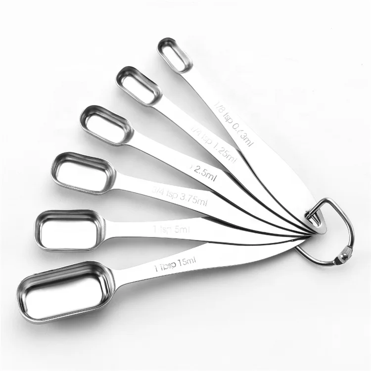 

Wholesale Custom Logo Small Mini Stainless Steel Measuring Spoon Set For Baking