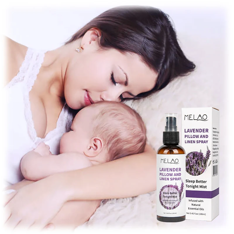 

Private Label MELAO Natural Deep Sleep Lavender Pillow Spray Mist Linen Spray With Lavender Essential Oil, White