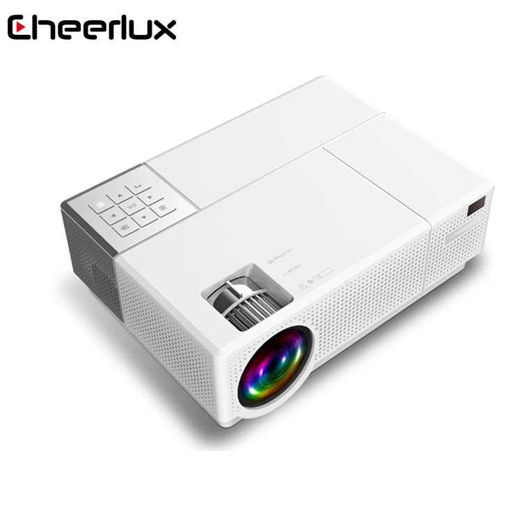 

Android Projector Cheerlux CL770 Full HD 1080 4000 Lumens Beamer Portable Projector for education small meeting room, Black / white