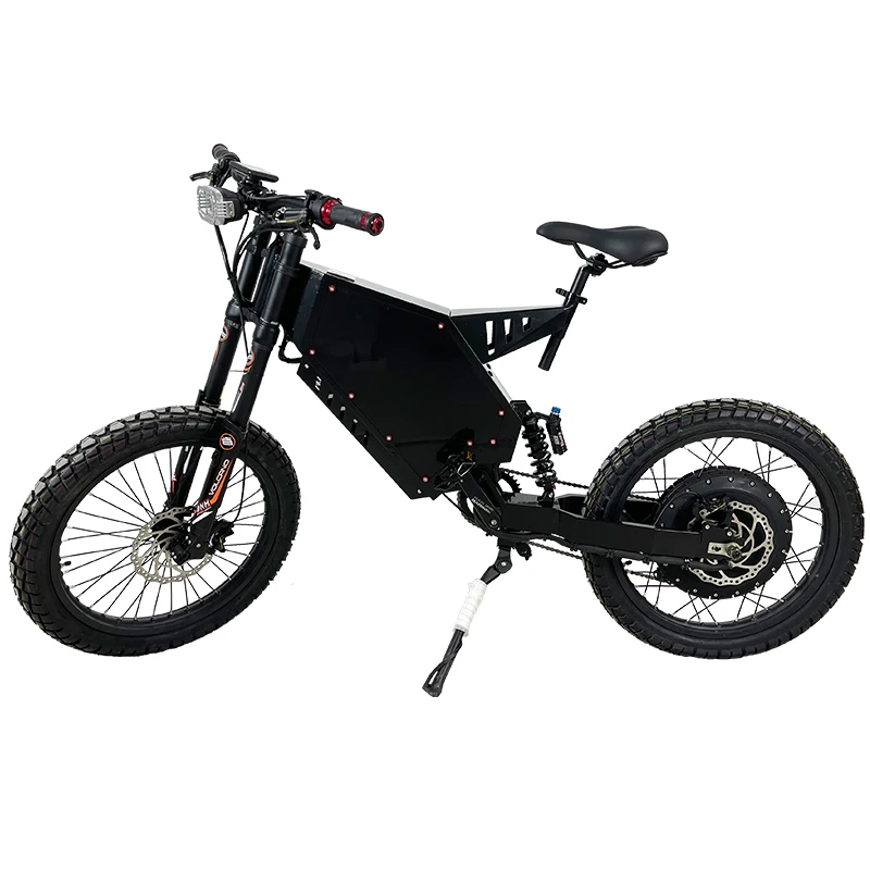 

19in DNM fork electric motorcycle 8000w suron 72v electric bike full suspension ebike long range, White black red