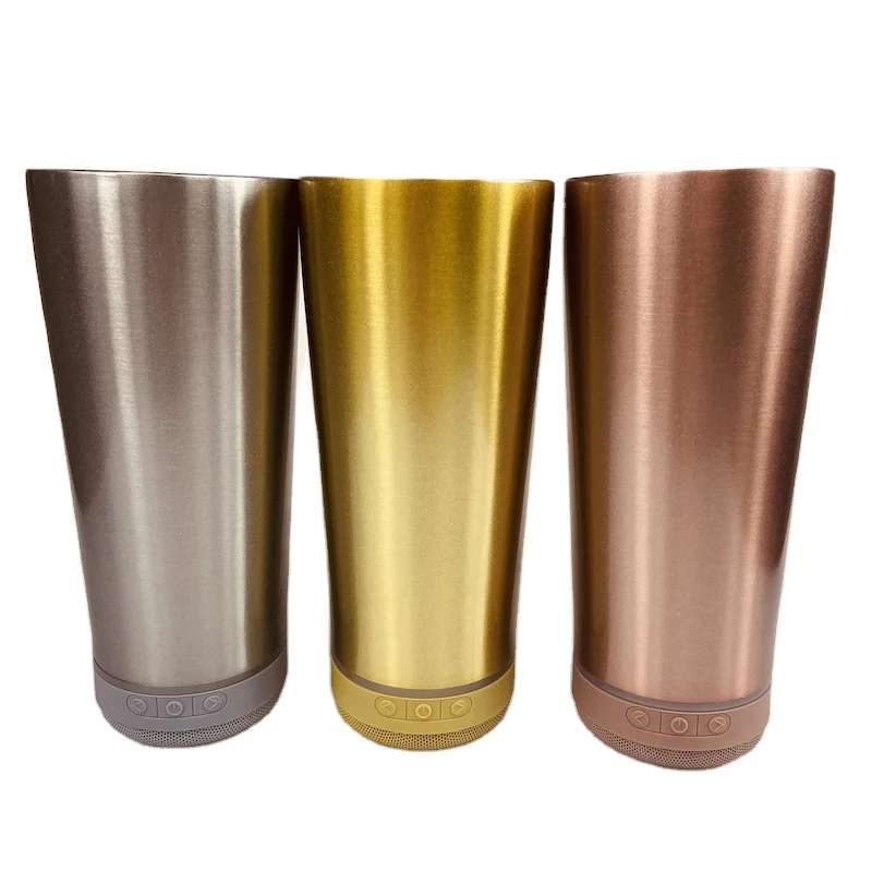 

Factory Customized logo food grade smart water bottle 304stainless steel cold cup music v5.0 wireless speaker music water bottle