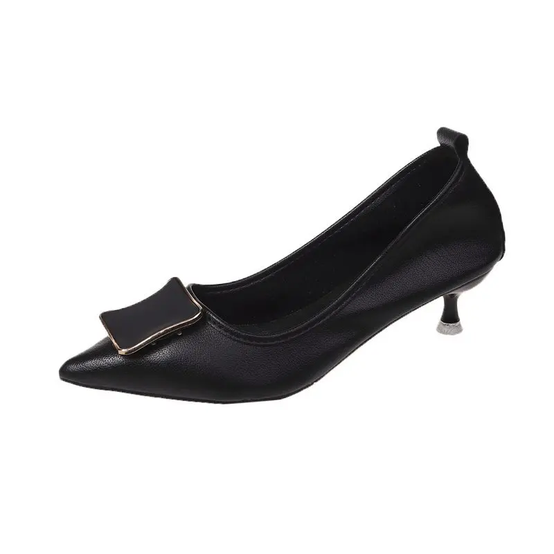 

Women Sexy Patchwork Pointed Toe Thin Heels Shoes Ladies Pump Heels For Working Office