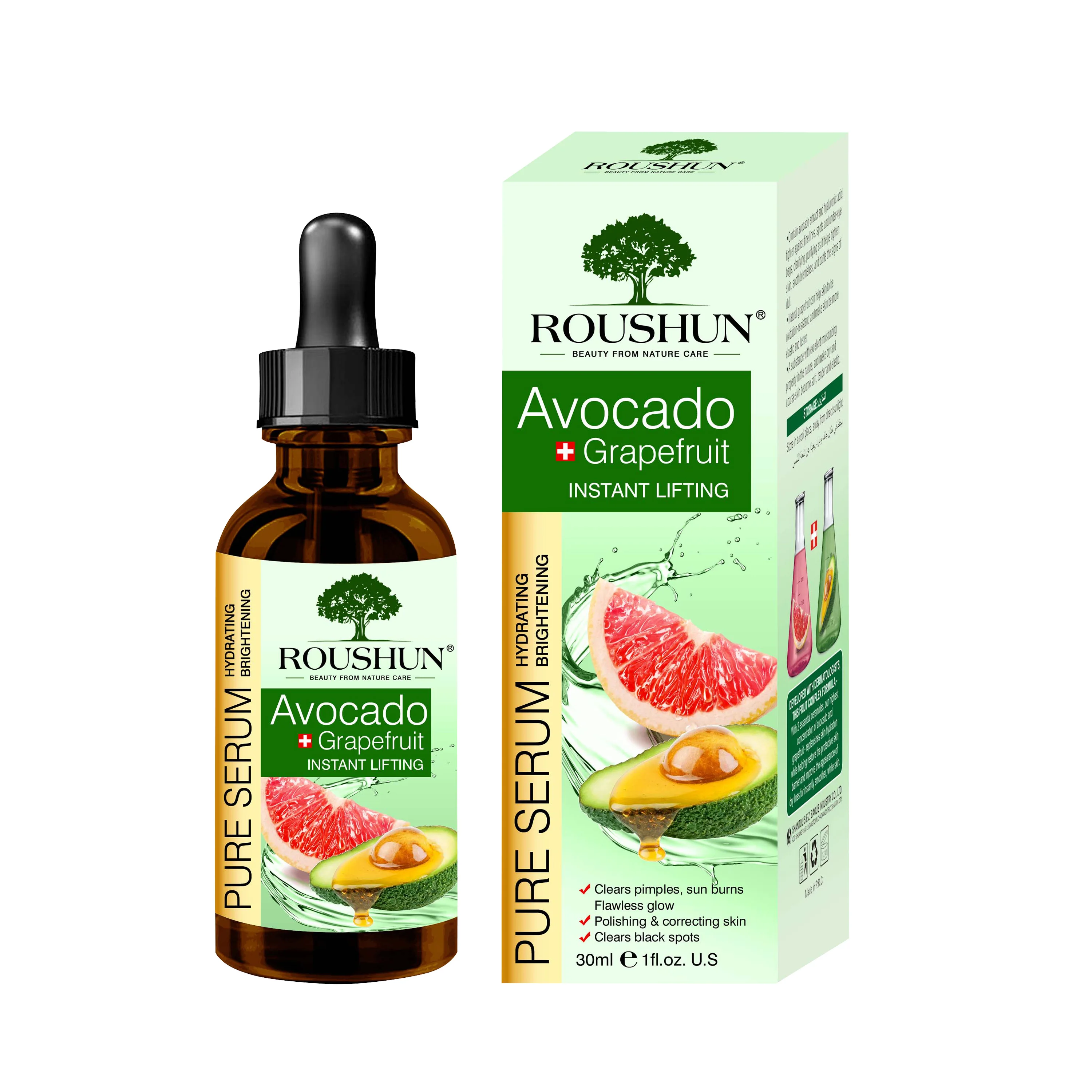 

ROUSHUN Hydrating and anti-wrinkle avocado+grapefruit serum