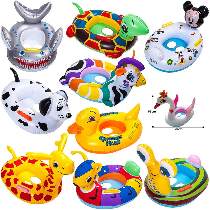 

Hot Sale Cartoon Animal Shape Baby Inflatable Float Swim Ring Seat Boat, Customized color
