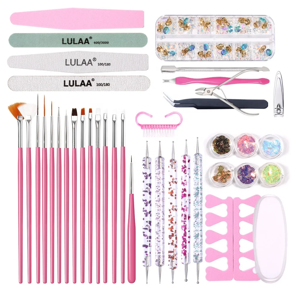 

Nail Art Carving Pen Polishing Tool Set Hand Decoration Sequin Jewelry Point Drill Pen Kit, As picture shown