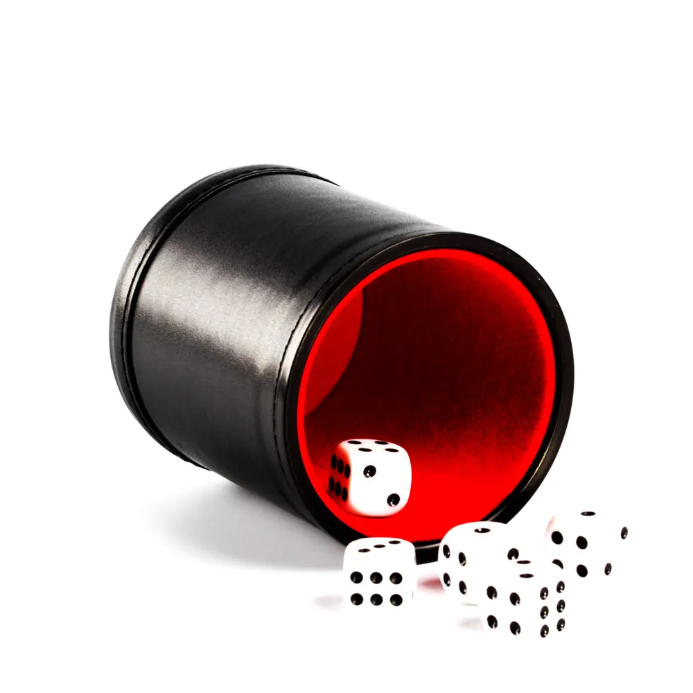 

Manufacturer price OEM custom Black pu Leather Red Velvet dice cup, Customized color