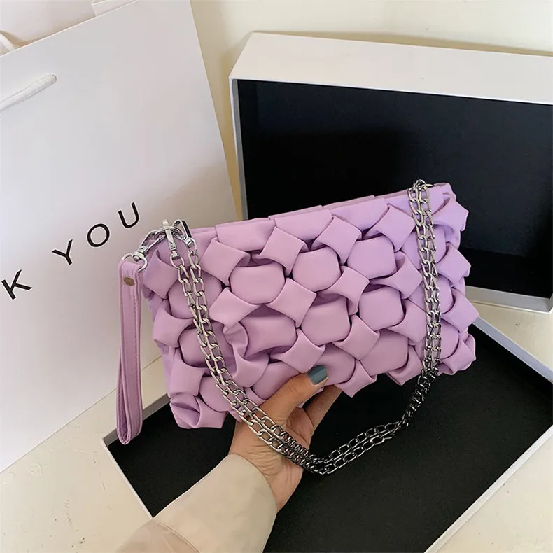 

2020 Designer ladies Weave Handbags Female Fashion Knit Clutches Tote hand Bags Women Leather Crossbody Messenger Bags