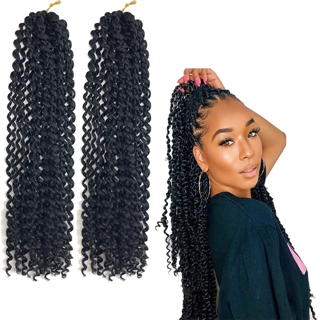 

passion water wave twist crochet hair ombre color high fiber synthetic hair crochet curly braid hair extensions, 22 colors