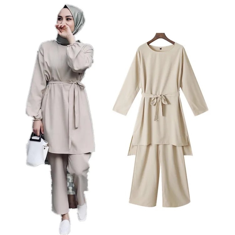 

MuslimQLO fashion plus size two-piece long sleeve suit pant suit muslim women muslims suits, Customers' requirements