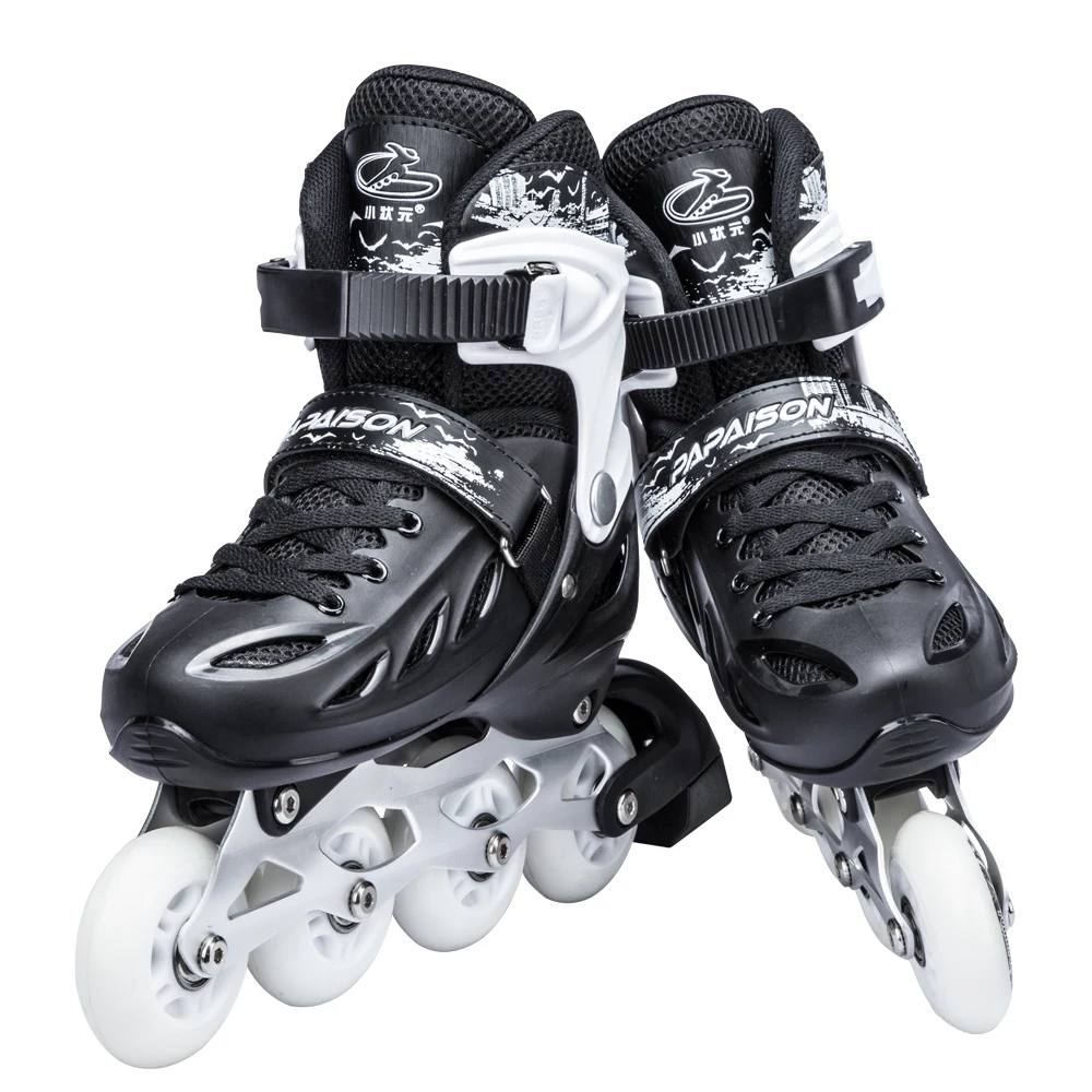 

flashing wheels roller light-up cheap price good quality rubber wheels in stock inline skates, Black / black&white/ red