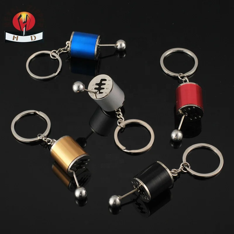 

Wholesale Metal 3D Car Turbo Key chains Promotion Gift Key chains Six Speed Removable Transmission Gear Shift Knob