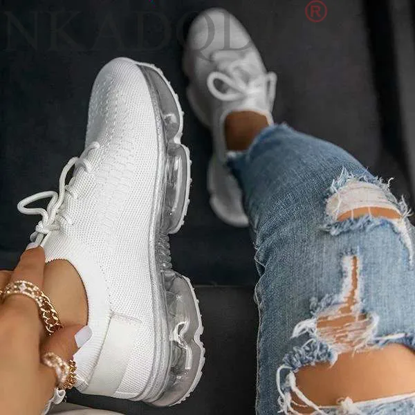 

Dropshipping 2021 Women Casual Shoes Breathable Female Fashion Sneakers Large Size Increased Women's Shoes Air Cushion Mesh