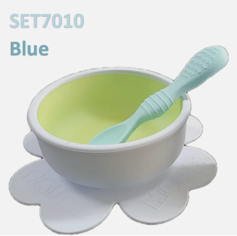 

Bebe Bol Pour Silicon Dinner Tray Food Grade Dinnerware With Suction Base Bowl Spoon Sets