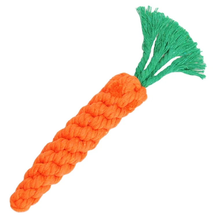 

Durable Pet Training Toys Grinder Teeth Toys Carrot Shape Bite Resistance Woven Cotton with Pet Toys, Red