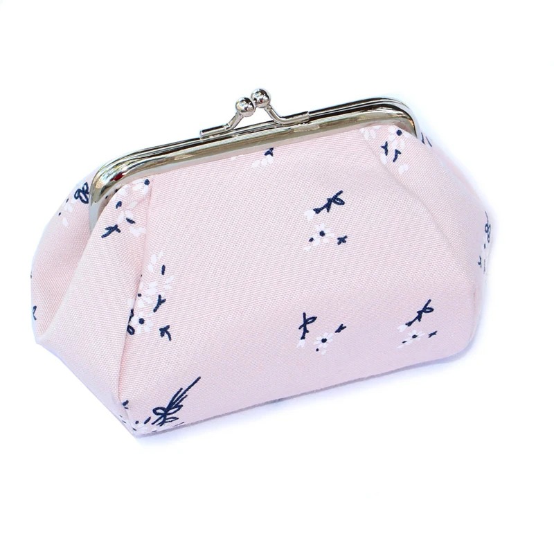 

Korean Style Small Floral Printed Lipstick Storage Ladies Fabric Wallet Wholesale Cute Key Bag Flower Coin Purse