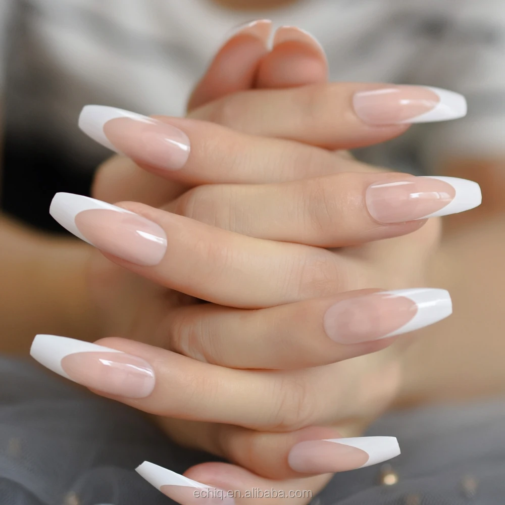 nail natural nude full cover plastic artificial fingernails diy