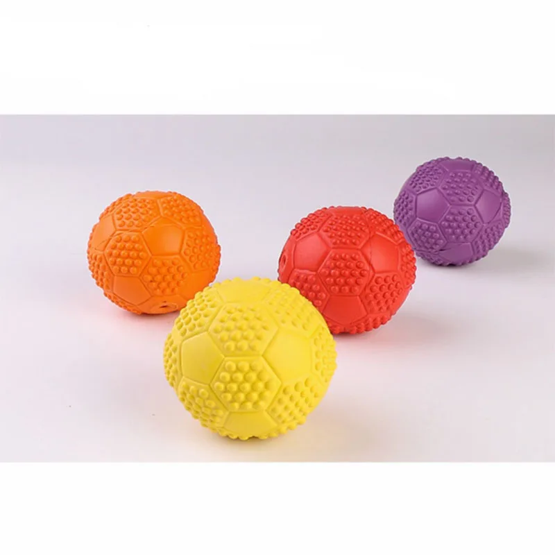 

Amazon 2021 Durable Bounce Custom Bite Chew Tug Silicone Squeaky Jolly Soccer Ball Dog Toy Rubber_Dog_Ball For Dog, Red blue green yellow black purple