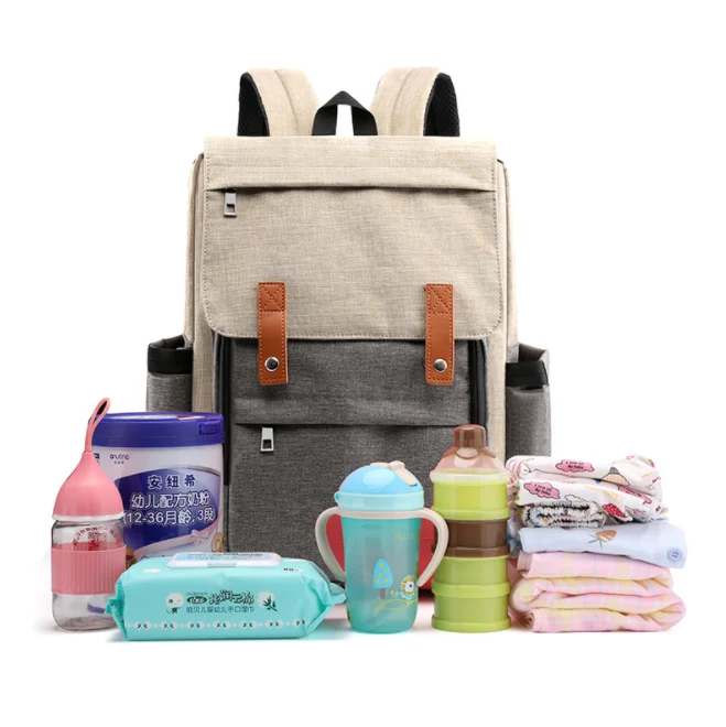 

New splicing mother and baby backpack multi function large capacity bag fashion Mommy Backpack