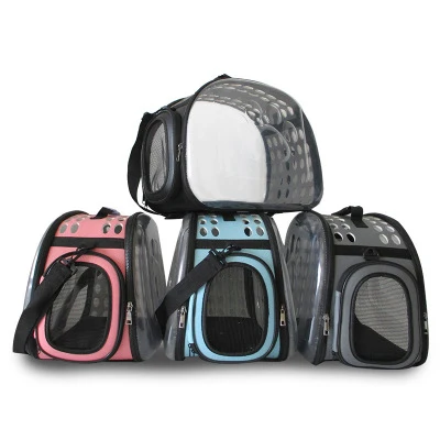 

Amazon Hot Sale Transparent Breathable Foldable Portable Fashion Pet Cat Dog Travel Bags Pet Package Carrier, Solid