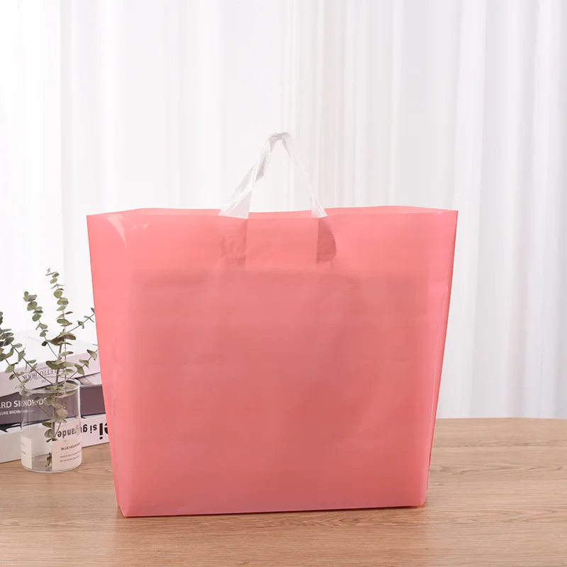 

Shopping t-shirt clothes custom printed pink plastic shopping bag with logo
