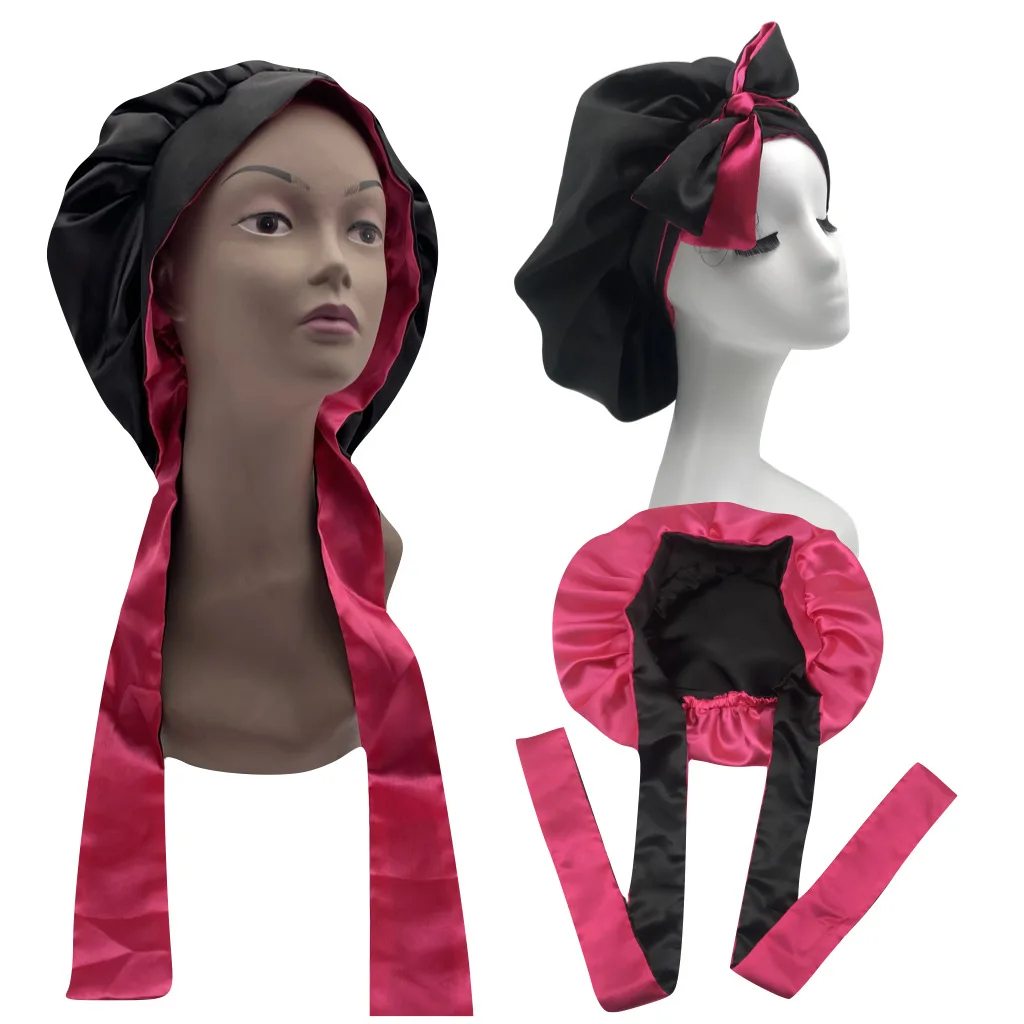 

Extra Large Double Layer Bonnet With Scarf For Braids, Customized