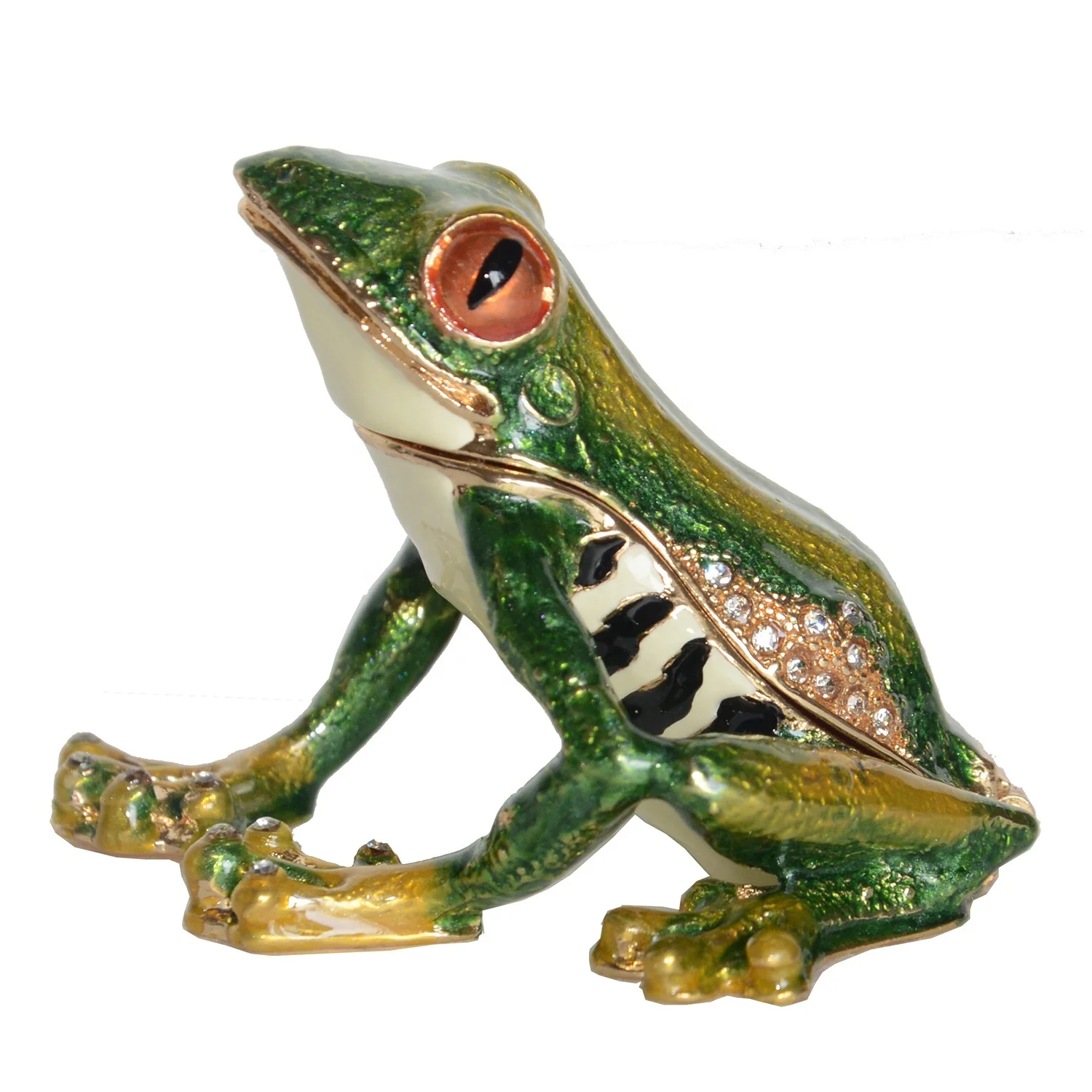

Frog Trinket Jewelry Box for Ring Necklace Frog Ornament Metal Giftware Collectibles