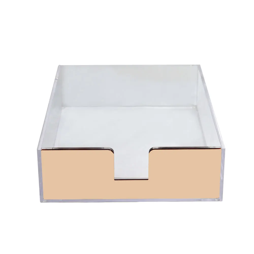 
Stationery gift desktop organizer Gold File Trays Transparent Documents Tray 