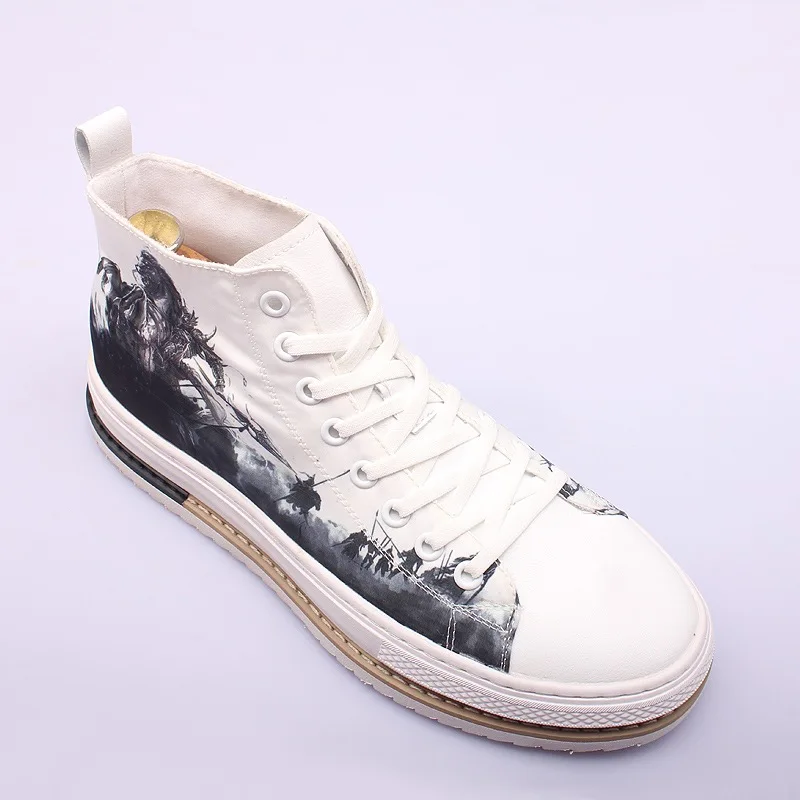 

Blank Rubber Custom Logo Designer Oem Cheap Wholesale White Fashion Sneaker Shoe Hand Painted Casual Sports Shoe Men