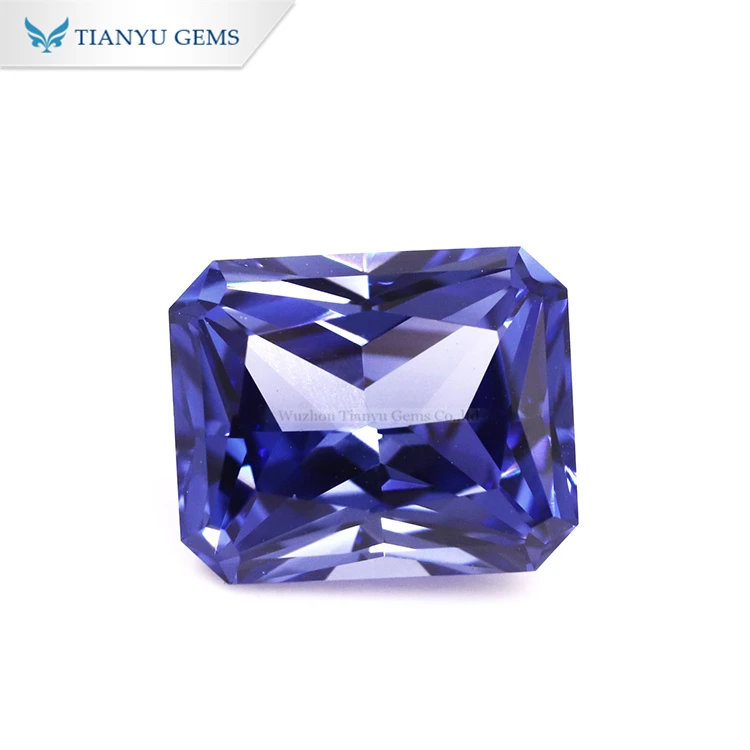 Tianyu Gem Newly arrived stcoks Certified 10*14mm perfect emerald cut blue Lab grown sapphire for jewelry