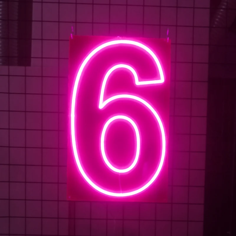 

Hot sale six happy birthday number wedding rgb led neon lights custom sign