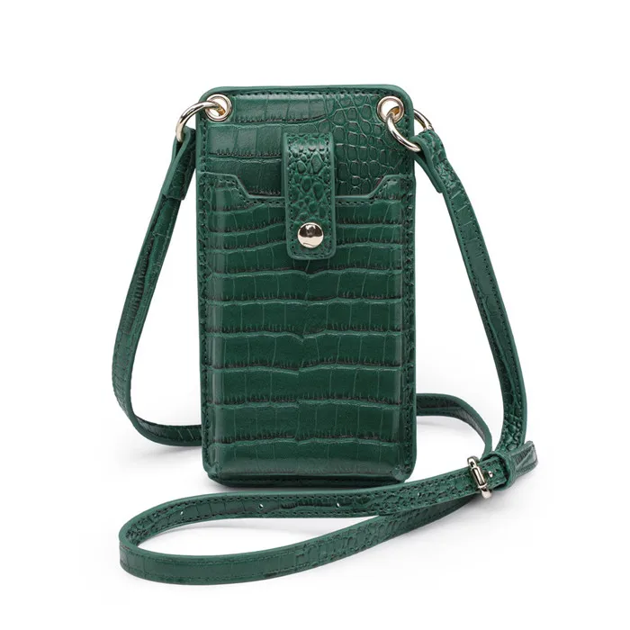 

Ins Hot Sales Embossed Crocodile Pattern Leather Phone Wallet Bag Women Crossbody Bags