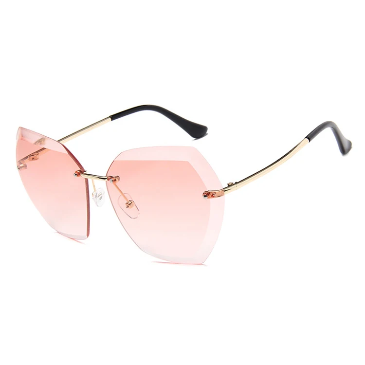 

DOISYER New style big frame cut-edge sun glasses ladies trendy frameless ocean sunglasses for women