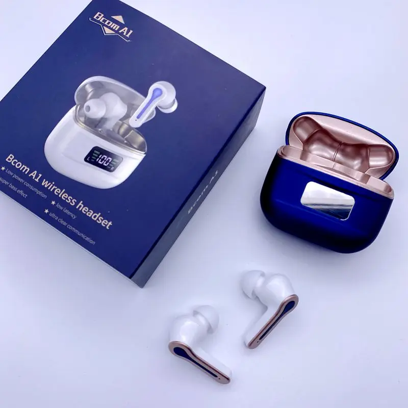 

New Design A1 Fone De Ouvido Tws Headphone HD Call Stereo Earbud Music In-ear Headset Noise Reduction Wireless Earphone, Blue / white