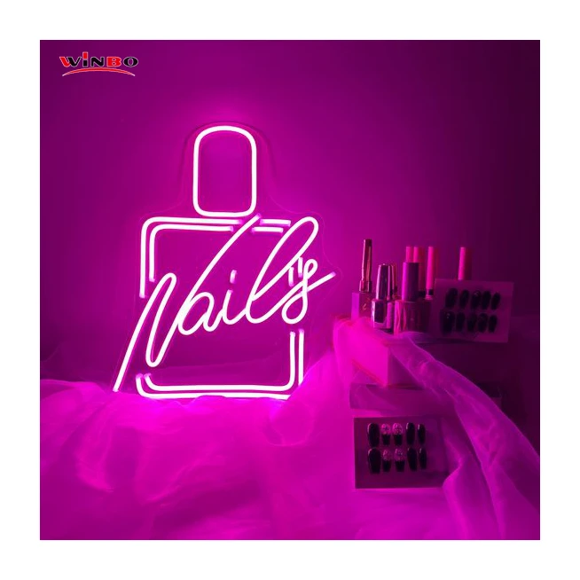 Fast Delivery Dropshipping Nails Acrylic Neon Light Sign Custom Logo Custom Led Neon Sign Drop Shipping for Party LED Neon Light